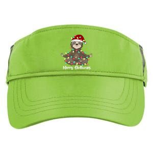 Merry Slothmas Santa Hat Christmas Light Sloth Xmas Pajamas Gift Adult Drive Performance Visor