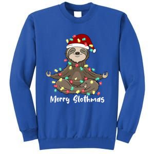 Merry Slothmas Santa Hat Christmas Light Sloth Xmas Pajamas Gift Sweatshirt