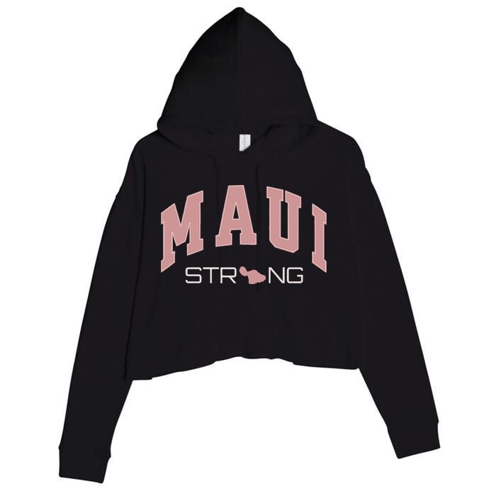 Maui Strong Support Lahaina Hawaii Crop Fleece Hoodie