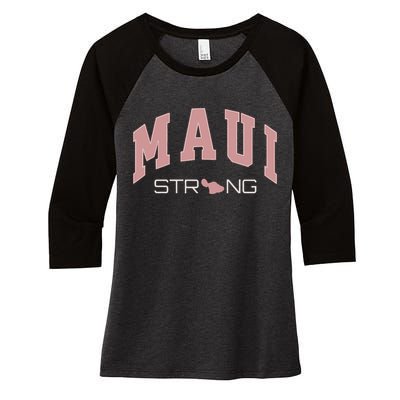 Maui Strong Support Lahaina Hawaii Women's Tri-Blend 3/4-Sleeve Raglan Shirt
