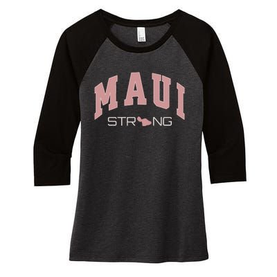 Maui Strong Support Lahaina Hawaii Women's Tri-Blend 3/4-Sleeve Raglan Shirt