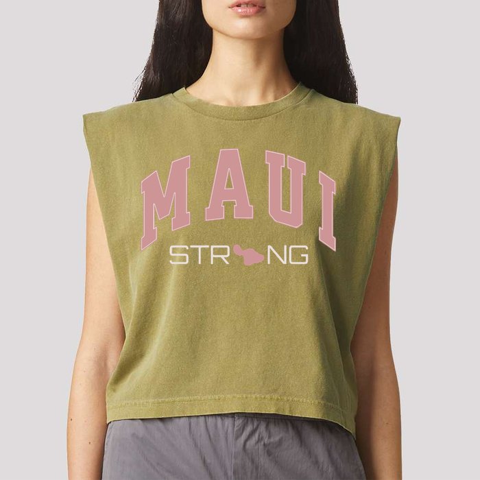 Maui Strong Support Lahaina Hawaii Garment-Dyed Women's Muscle Tee