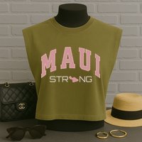 Maui Strong Support Lahaina Hawaii Garment-Dyed Women's Muscle Tee