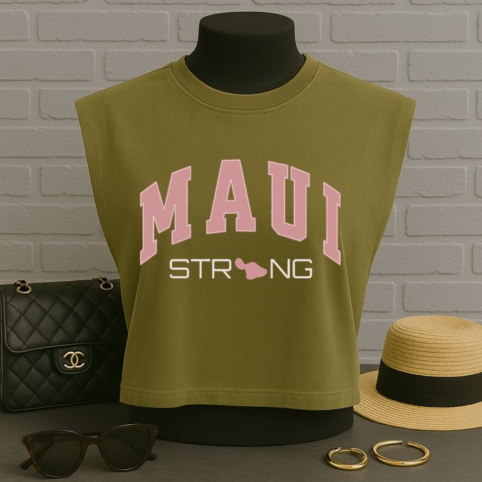 Maui Strong Support Lahaina Hawaii Garment-Dyed Women's Muscle Tee