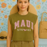 Maui Strong Support Lahaina Hawaii Garment-Dyed Women's Muscle Tee