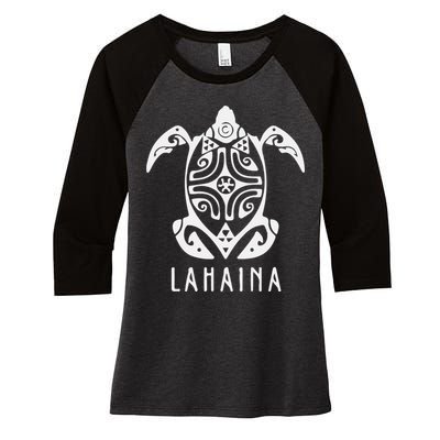Maui Strong Sea Turtles Lahaina Hawaii Support Women's Tri-Blend 3/4-Sleeve Raglan Shirt