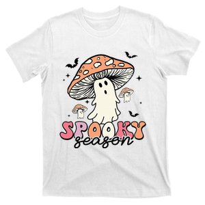 Mushroom Spooky Season Halloween Trick Or Treat Groovy Retro  T-Shirt