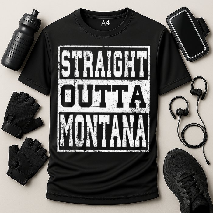Montana State Straight outta Montana design Cooling Performance Crew T-Shirt