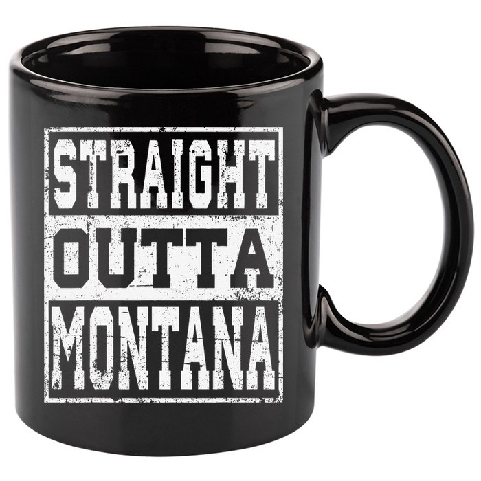 Montana State Straight outta Montana design 11oz C Handle Ceramic Mug