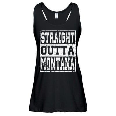 Montana State Straight outta Montana design Ladies Essential Flowy Tank