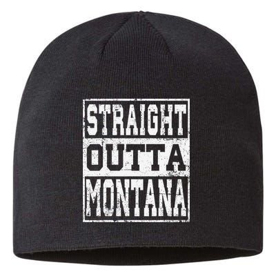 Montana State Straight outta Montana design Sustainable Beanie