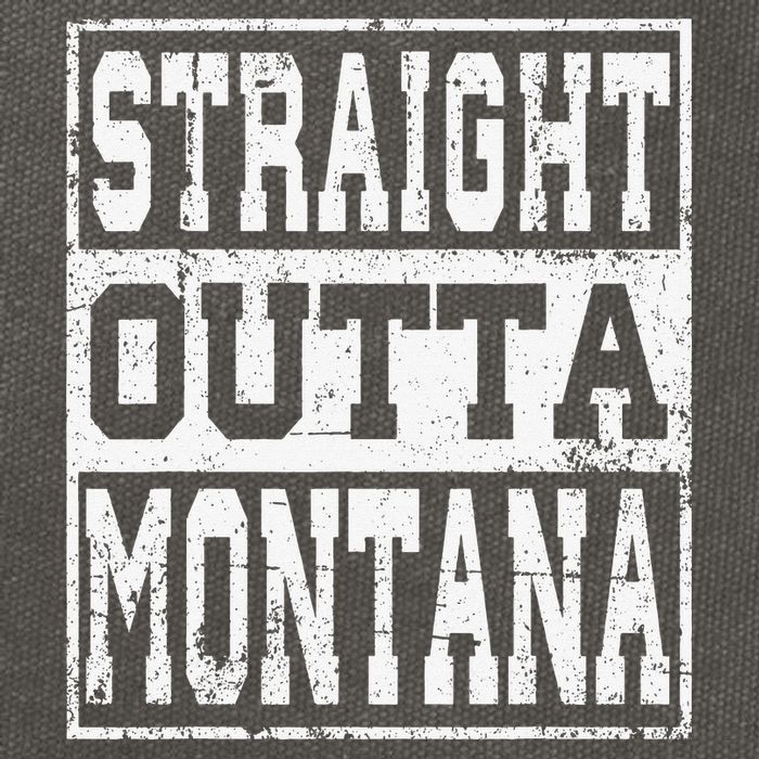 Montana State Straight outta Montana design Cotton Canvas Backpack