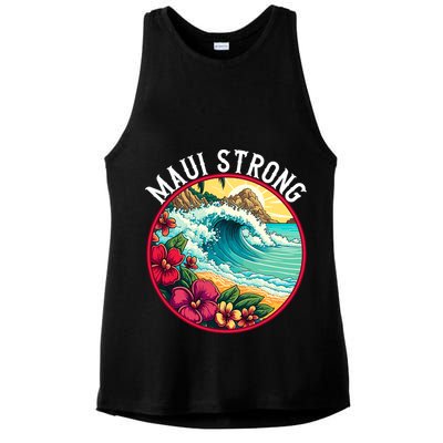 Maui Strong Support For Hawaii Fire Victims Hawaii Fires Lahaina Fires Ladies PosiCharge Tri-Blend Wicking Tank