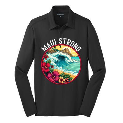 Maui Strong Support For Hawaii Fire Victims Hawaii Fires Lahaina Fires Silk Touch Performance Long Sleeve Polo