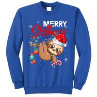 Merry Slothmas Santa Sloth Christmas Tree Lights Xmas Pjs Meaningful Gift Sweatshirt