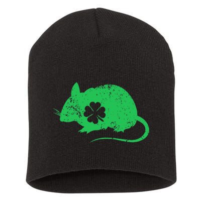 Mice Shamrock St. Patrick's Day Saint Paddy's Mice Lover Short Acrylic Beanie