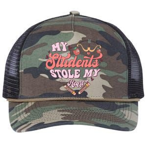 My Students Stole My Heart Funny Valentines Day Retro Rope Trucker Hat Cap