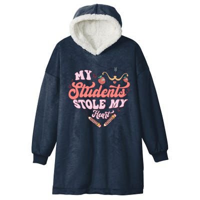 My Students Stole My Heart Funny Valentines Day Hooded Wearable Blanket