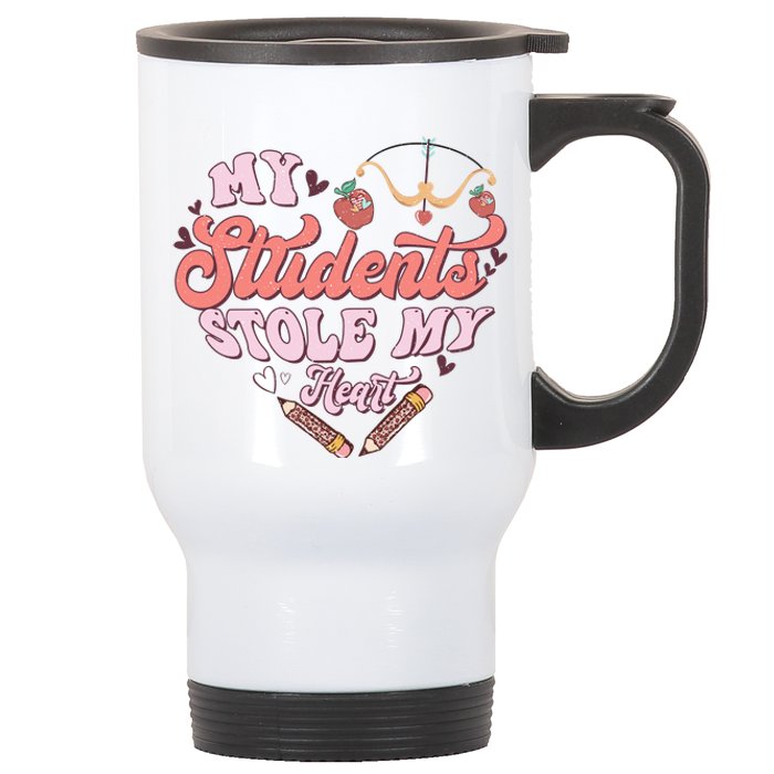 My Students Stole My Heart Funny Valentines Day Stainless Steel Travel Mug