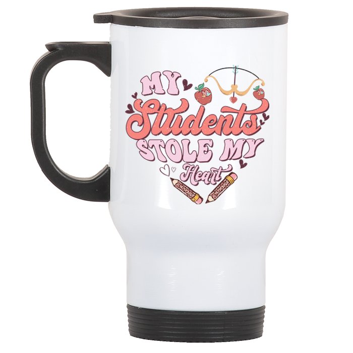 My Students Stole My Heart Funny Valentines Day Stainless Steel Travel Mug