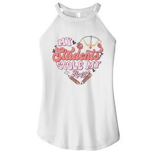 My Students Stole My Heart Funny Valentines Day Women’s Perfect Tri Rocker Tank