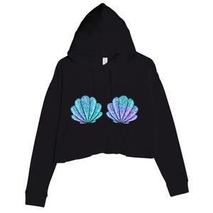 Mermaid Sea Shell Bra Halloween Costume Tops Crop Fleece Hoodie