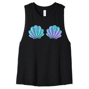 Mermaid Sea Shell Bra Halloween Costume Tops Women's Racerback Cropped Tank