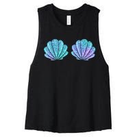 Mermaid Sea Shell Bra Halloween Costume Tops Women's Racerback Cropped Tank