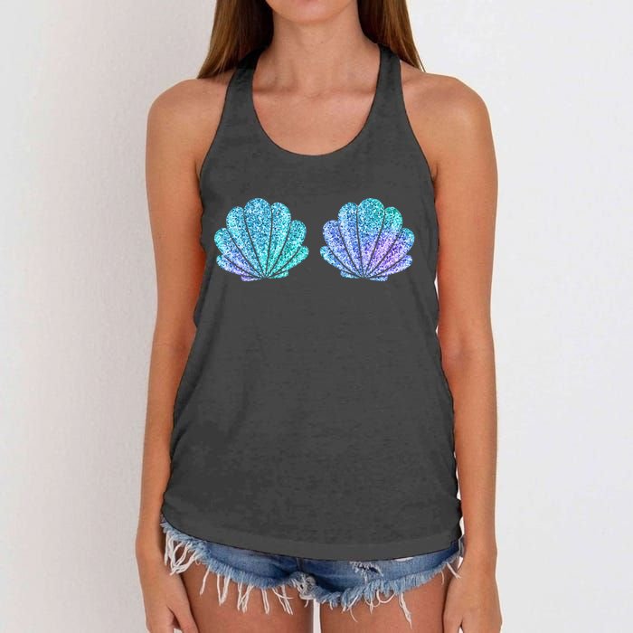 Mermaid Sea Shell Bra Halloween Costume Tops Women's Knotted Racerback Tank