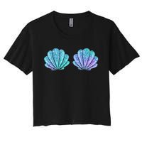 Mermaid Sea Shell Bra Halloween Costume Tops Women's Crop Top Tee