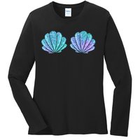 Mermaid Sea Shell Bra Halloween Costume Tops Ladies Long Sleeve Shirt