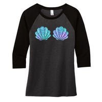 Mermaid Sea Shell Bra Halloween Costume Tops Women's Tri-Blend 3/4-Sleeve Raglan Shirt