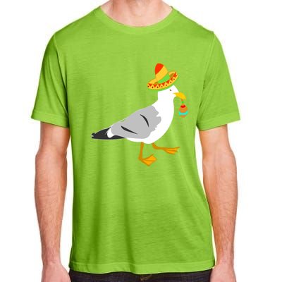 Mexican Seagull Sombrero Costume Maraca Funny Bird Gift Adult ChromaSoft Performance T-Shirt