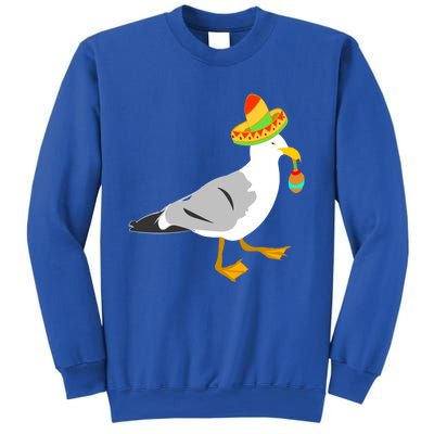 Mexican Seagull Sombrero Costume Maraca Funny Bird Gift Sweatshirt