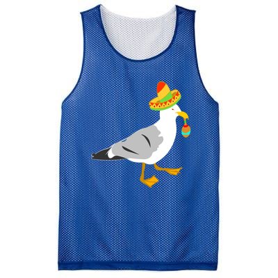 Mexican Seagull Sombrero Costume Maraca Funny Bird Gift Mesh Reversible Basketball Jersey Tank