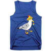 Mexican Seagull Sombrero Costume Maraca Funny Bird Gift Tank Top