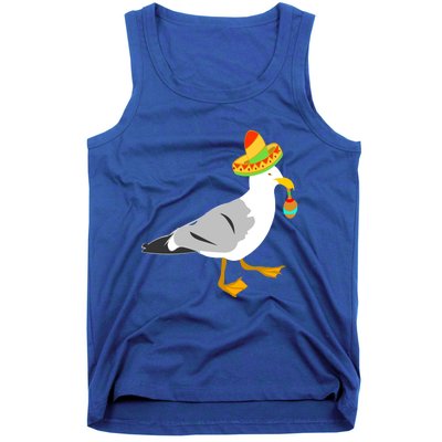 Mexican Seagull Sombrero Costume Maraca Funny Bird Gift Tank Top