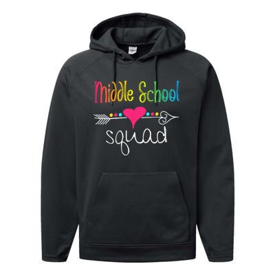 Middle School Squad Teacher Student Team Back To School Performance Fleece Hoodie