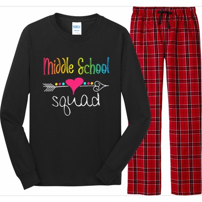 Middle School Squad Teacher Student Team Back To School Long Sleeve Pajama Set