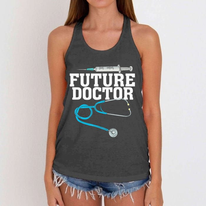 Medical School Student Funny Future Doctor in Training Women's Knotted Racerback Tank