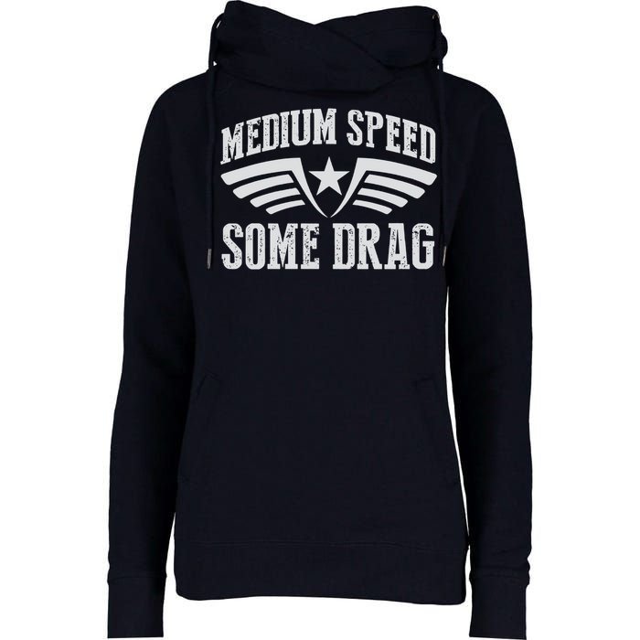 Medium Speed Some Drag Womens Funnel Neck Pullover Hood