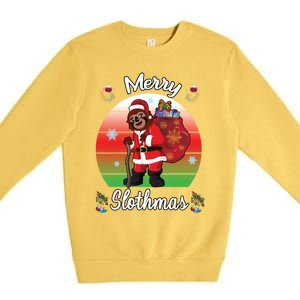 Merry Slothmas Sloth Christmas Matching Pajama Costume Great Gift Premium Crewneck Sweatshirt