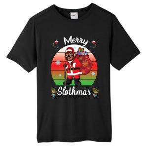 Merry Slothmas Sloth Christmas Matching Pajama Costume Great Gift Tall Fusion ChromaSoft Performance T-Shirt