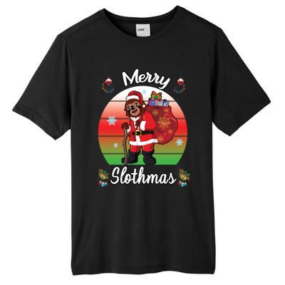 Merry Slothmas Sloth Christmas Matching Pajama Costume Great Gift Tall Fusion ChromaSoft Performance T-Shirt