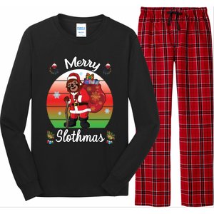 Merry Slothmas Sloth Christmas Matching Pajama Costume Great Gift Long Sleeve Pajama Set