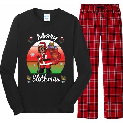 Merry Slothmas Sloth Christmas Matching Pajama Costume Great Gift Long Sleeve Pajama Set