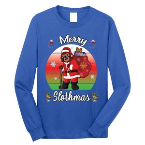 Merry Slothmas Sloth Christmas Matching Pajama Costume Great Gift Long Sleeve Shirt