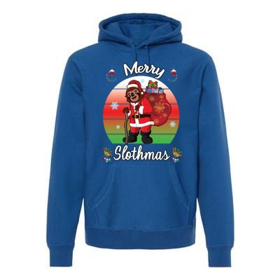 Merry Slothmas Sloth Christmas Matching Pajama Costume Great Gift Premium Hoodie