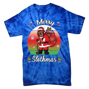 Merry Slothmas Sloth Christmas Matching Pajama Costume Great Gift Tie-Dye T-Shirt