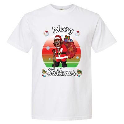 Merry Slothmas Sloth Christmas Matching Pajama Costume Great Gift Garment-Dyed Heavyweight T-Shirt